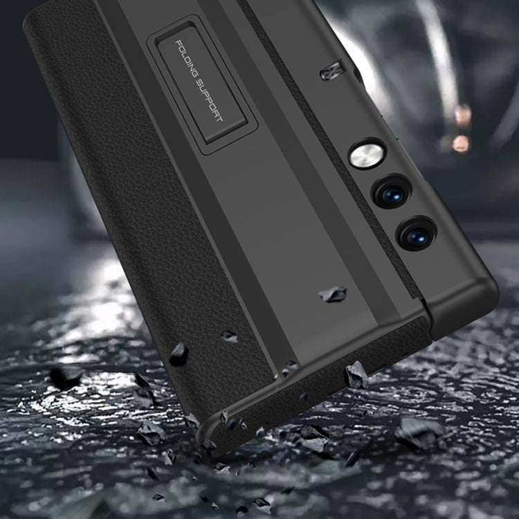 For Honor V Purse GKK Full Coverage Folding Leather Phone Case with Holder(Carbon Fiber)