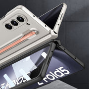 For Samsung Galaxy Z Fold5 5G GKK Magnetic Integrated Phone Case with Pen Slots, No Include Pen(Blue)