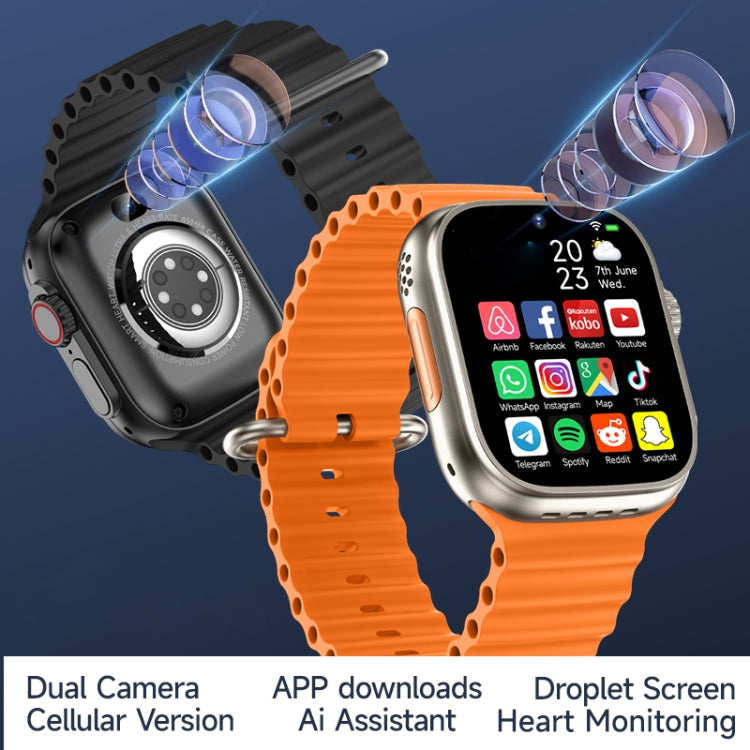 GS37 1.95 inch Screen Smart Phone Watch, 1GB+16GB, Android 9.0, Spreadtrum SL8541E, Network: 4G, Single Nano SIM, Front & Rear Camera(Black)