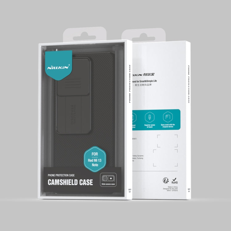 For Xiaomi Redmi Note 13 5G NILLKIN Black Mirror Series Camshield PC Phone Case(Black)