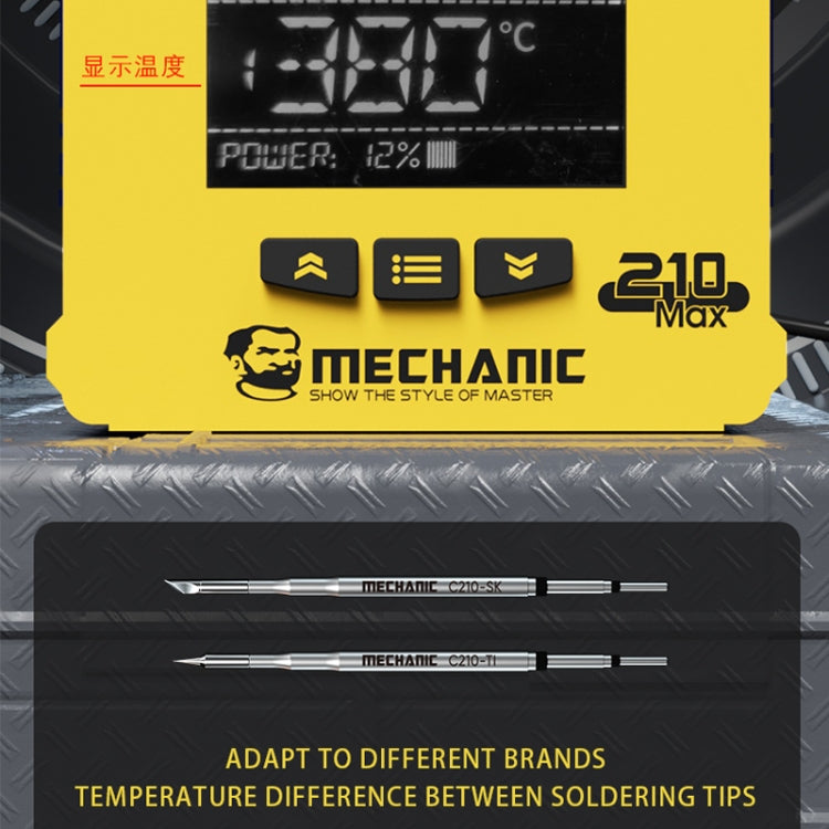 Mechanic 210MAX Dual Station Thermostatic Adjustable Digital Display Soldering Station, Plug:EU