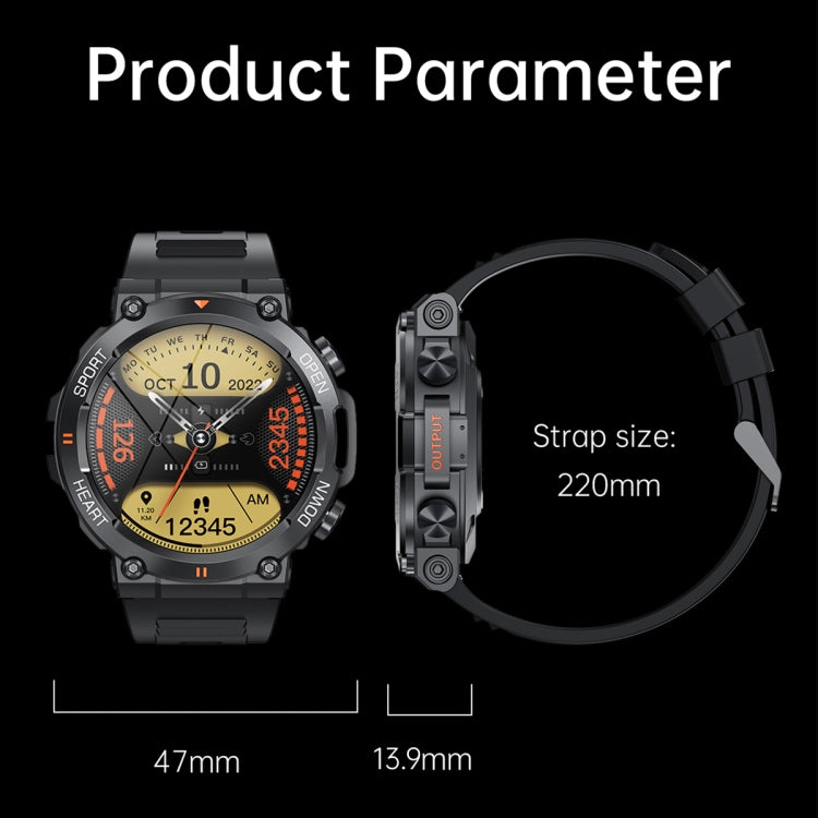 K56 Pro 1.39 inch Smart Steel Strap Wristband Support Heart Rate Monitoring / Blood Pressure Monitoring(Black Three Strains)