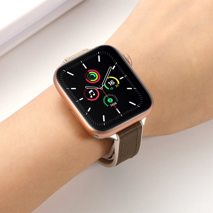 For Apple Watch Series 9 45mm Magnetic Folding Leather Silicone Watch Band(Dark Brown)