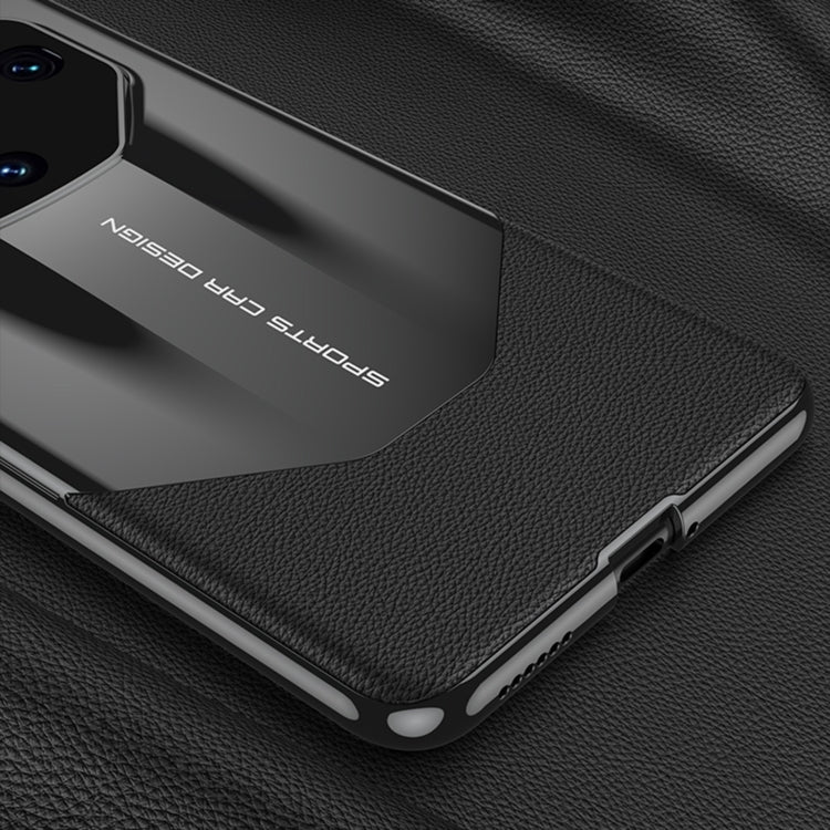 For Huawei Mate 60 GKK Leather Supercar Shockproof Phone Case(Black)
