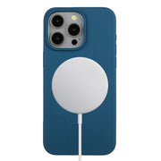 For iPhone 13 Pro Wheat MagSafe Magnetic Straw Material + TPU Phone Case(Blue)