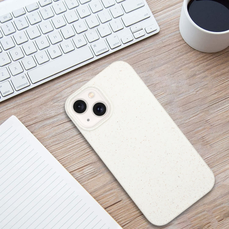 For iPhone 13 Wheat MagSafe Magnetic Straw Material + TPU Phone Case(White)