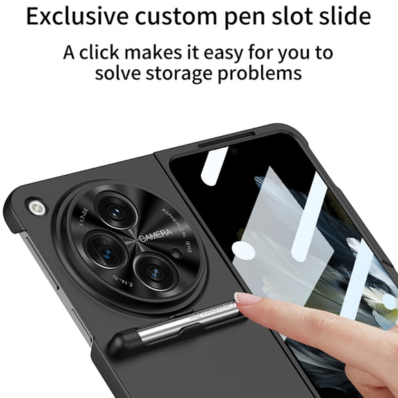 For OPPO Find N3 / OnePlus Open GKK Ultra-thin Full Coverage Phone Flip Case with Pen(Black)