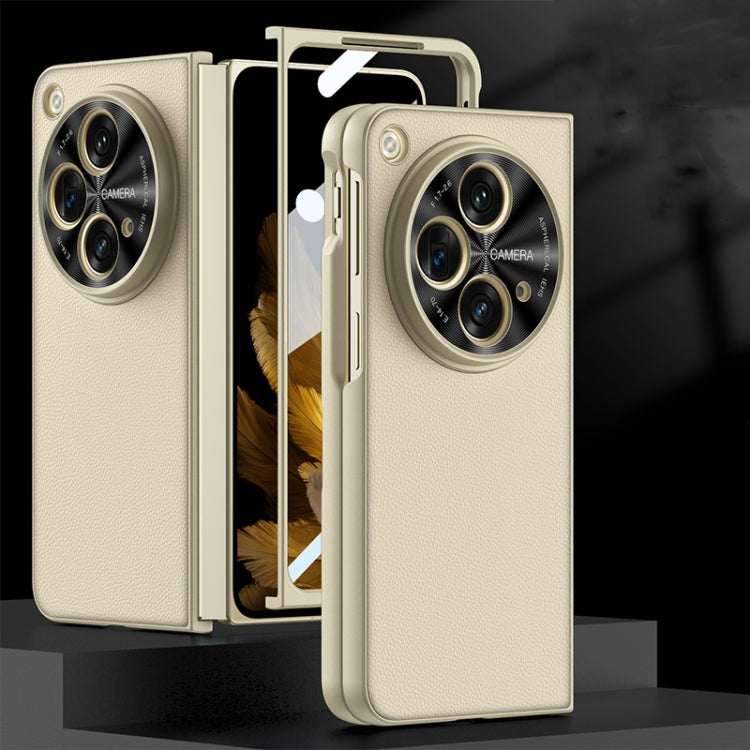 For OPPO Find N3 / OnePlus Open GKK Integrated Ultra-thin Plain Leather Phone Case(Gold)