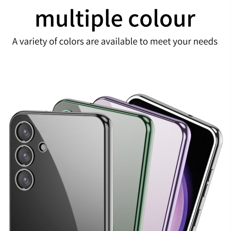 For Samsung Galaxy S24 GKK Plating Transparent TPU Phone Case, Without pen(Green)