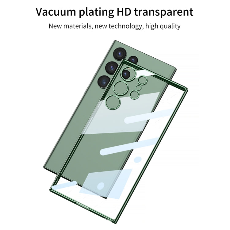 For Samsung Galaxy S24 Ultra GKK Plating Transparent TPU Phone Case, Without pen(Silver)