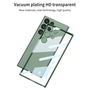 For Samsung Galaxy S24 Ultra GKK Plating Transparent TPU Phone Case, Without pen(Silver)