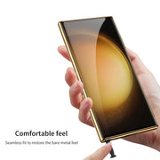 For Samsung Galaxy S24 Ultra 5G GKK Plating Soft TPU + Leather Full Coverage Phone Case without Pen(Black)