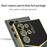 For Samsung Galaxy S24 Ultra 5G GKK Plating Soft TPU + Leather Full Coverage Phone Case without Pen(Black)
