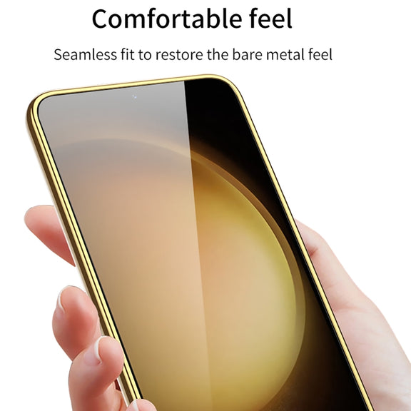 For Samsung Galaxy S24 5G GKK Plating Soft TPU + Leather Full Coverage Phone Case without Pen(White)