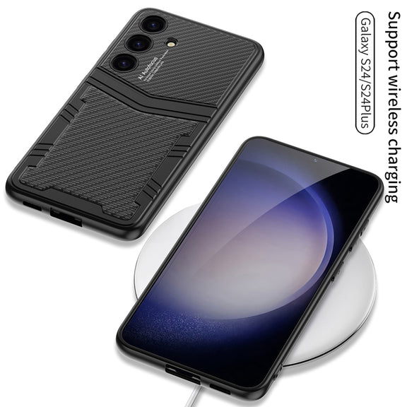 For Samsung Galaxy S24+ 5G GKK TPU + PU Full Coverage Phone Case(Vertical Texture)