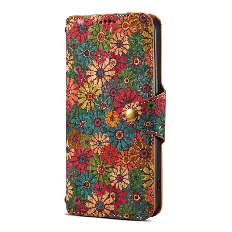 For Samsung Galaxy A05s Denior Flower Language Series Cork Fabric Oil Edge Leather Phone Case(Spring)