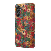 For Samsung Galaxy A05s Denior Flower Language Series Cork Fabric Oil Edge Leather Phone Case(Spring)