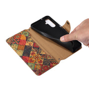 For Samsung Galaxy A05s Denior Flower Language Series Cork Fabric Oil Edge Leather Phone Case(Spring)