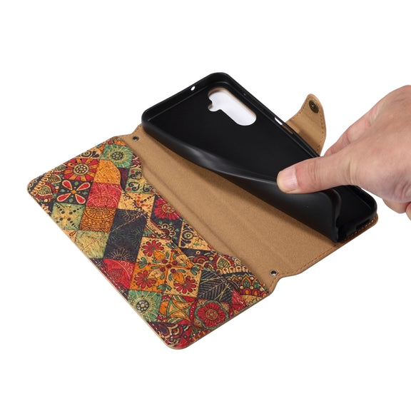 For Samsung Galaxy A05s Denior Flower Language Series Cork Fabric Oil Edge Leather Phone Case(Spring)