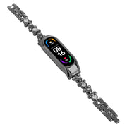 For Xiaomi Mi Band 8 Cute Bear Diamond Metal Watch Band(Black)