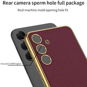 For Samsung Galaxy S24 5G GKK Plating TPU + Leather Full Coverage Phone Case(Red)