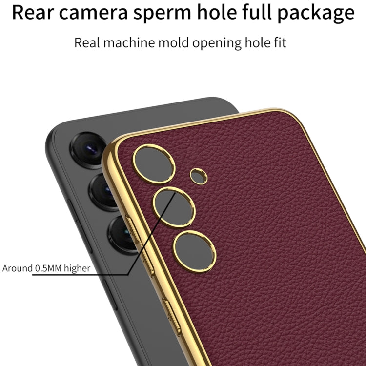 For Samsung Galaxy S24 5G GKK Plating TPU + Leather Full Coverage Phone Case(Black)