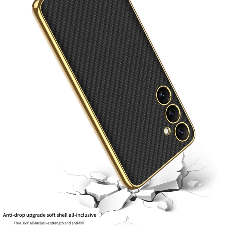 For Samsung Galaxy S24 5G GKK Plating TPU + Leather Full Coverage Phone Case(Black)