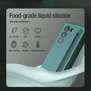 For Samsung Galaxy Z Fold5 NILLKIN Flex Pure PC + Liquid Silicone Phone Case with S Pen(Black)