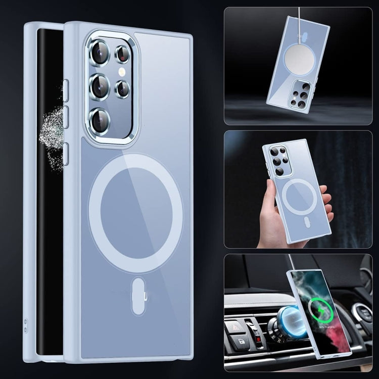 For Samsung Galaxy S24 Ultra 5G Acrylic PC MagSafe Magnetic Phone Case(Sierra Blue)