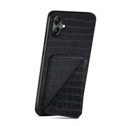 For Samsung Galaxy S24 Ultra 5G Denior Imitation Crocodile Leather Back Phone Case with Holder(Black)
