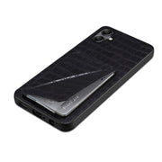 For Samsung Galaxy S24 Ultra 5G Denior Imitation Crocodile Leather Back Phone Case with Holder(Black)