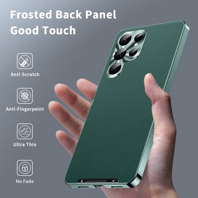 For Samsung Galaxy S23 Ultra 5G MagSafe Magnetic Plain Metal Phone Case(Green)