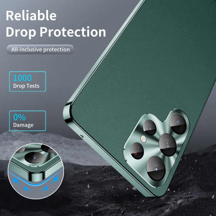 For Samsung Galaxy S23 Ultra 5G MagSafe Magnetic Plain Metal Phone Case(Green)