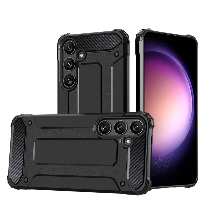 For Samsung Galaxy S24 5G Magic Armor TPU Hybrid PC Phone Case(Black)