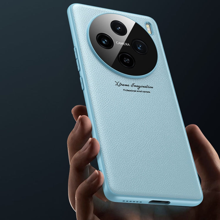 For vivo X100 GKK Precision Hole Ultra-thin Full Coverage Leather Phone Case(Blue)
