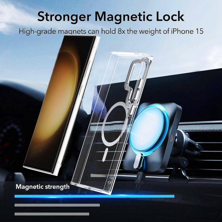 For Samsung Galaxy S24 Ulltra 5G MagSafe Magnetic Clear Phone Case(Pink)