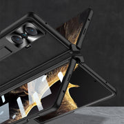 For Honor Magic VS GKK Integrated Frosted Fold Hinge Leather Phone Case with Holder(Black)