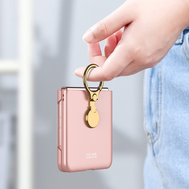 For OPPO Find N3 Flip GKK Ultra-thin Triaxial Ring Holder PC Phone Case(Pink)