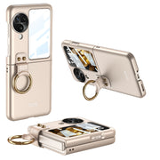 For OPPO Find N3 Flip GKK Integrated Ultra-thin Full Coverage Phone Case with Ring Holder(Gold)