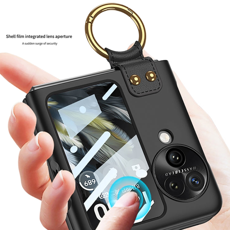 For OPPO Find N3 Flip GKK Integrated Ultra-thin Full Coverage Phone Case with Ring Holder(Gold)