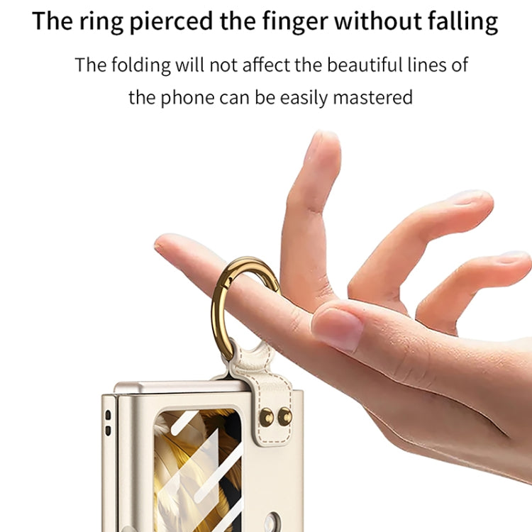 For OPPO Find N3 Flip GKK Integrated Ultra-thin Full Coverage Phone Case with Ring Holder(Gold)
