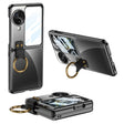 For OPPO Find N3 Flip GKK Electroplating Phone Case with Ring(Black) - Find N3 Flip Cases by GKK | Online Shopping South Africa | PMC TechLife | Buy Now Pay Later Mobicred