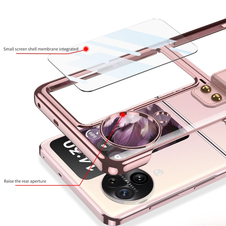 For OPPO Find N3 Flip GKK Electroplating Phone Case with Ring(Black)