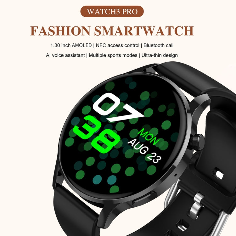 Watch3 Pro 1.3 inch AMOLED Screen Wireless Charging Smart Watch, Supports BT Call / NFC(Champagne)