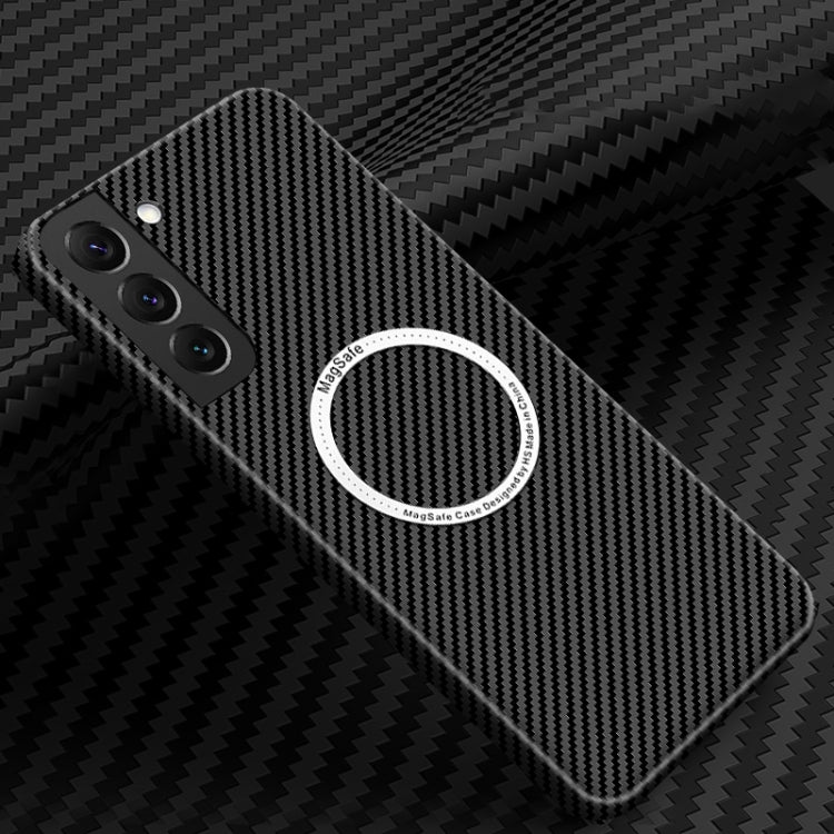 For Samsung Galaxy S24+ 5G Carbon Fiber Texture MagSafe Magnetic Phone Case(Black)
