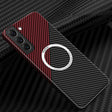For Samsung Galaxy S24+ 5G Carbon Fiber Texture MagSafe Magnetic Phone Case(Black Red) - Galaxy S24+ 5G Cases by PMC TechLife | Online Shopping South Africa | PMC TechLife