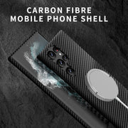 For Samsung Galaxy S24 Ultra 5G Carbon Fiber Texture MagSafe Magnetic Phone Case(Black)