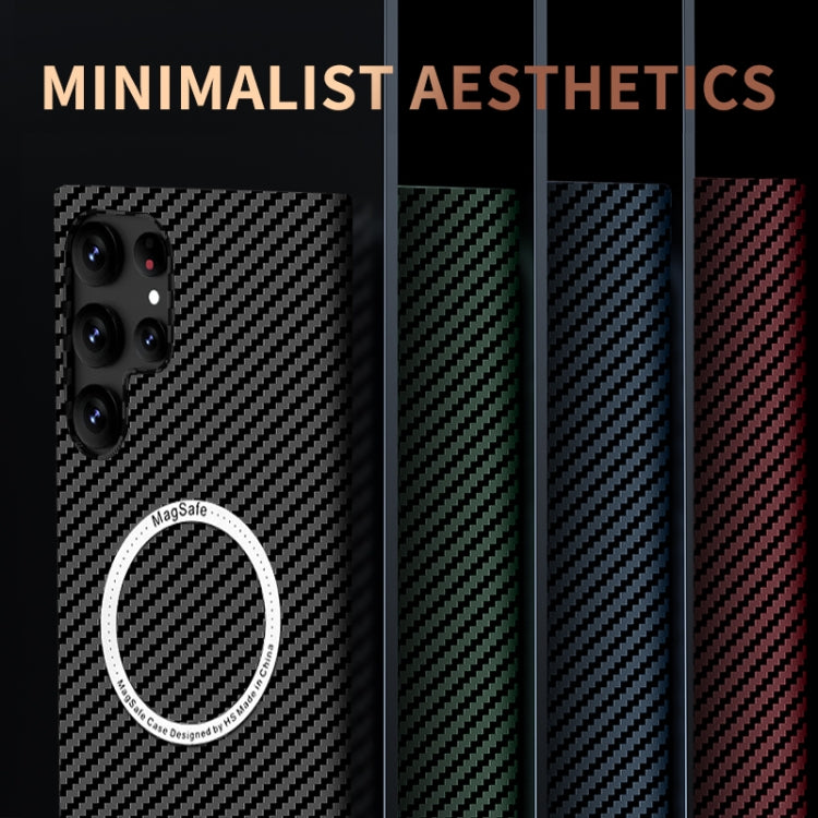 For Samsung Galaxy S24 Ultra 5G Carbon Fiber Texture MagSafe Magnetic Phone Case(Black)