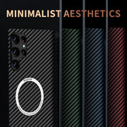 For Samsung Galaxy S24 Ultra 5G Carbon Fiber Texture MagSafe Magnetic Phone Case(Black)