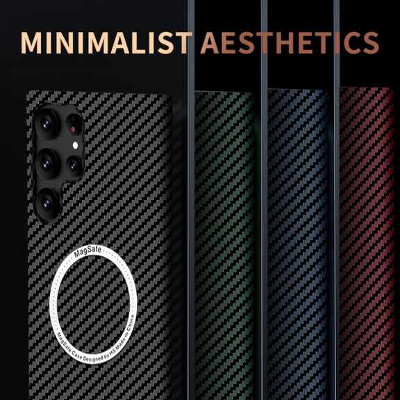 For Samsung Galaxy S24 Ultra 5G Carbon Fiber Texture MagSafe Magnetic Phone Case(Black)